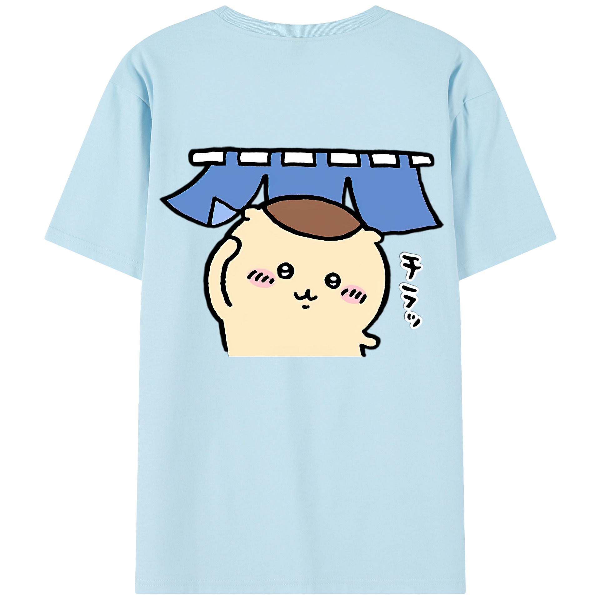 （画像用） ちいかわ くりまんじゅう Chii-kawa kuri manjū 綿100％半袖Tシャツ（背面プリント）